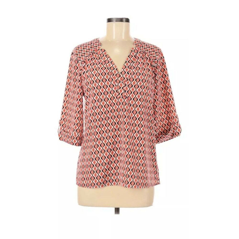 Dina Be top 3/4 sleeve blouse Southwestern size S